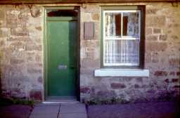 Leasingthorne Colliery Workers Housing. Note slate for knocking up time. 7/1972